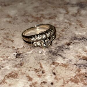 SOLD!!!!!!Elegant Silver Ring with Clear Stones